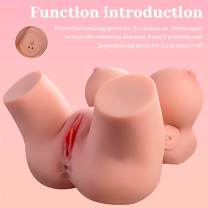 XISE - FRIEDA TORSO FEMENINO REALISTA CON VIBRACIÓN 36 CM