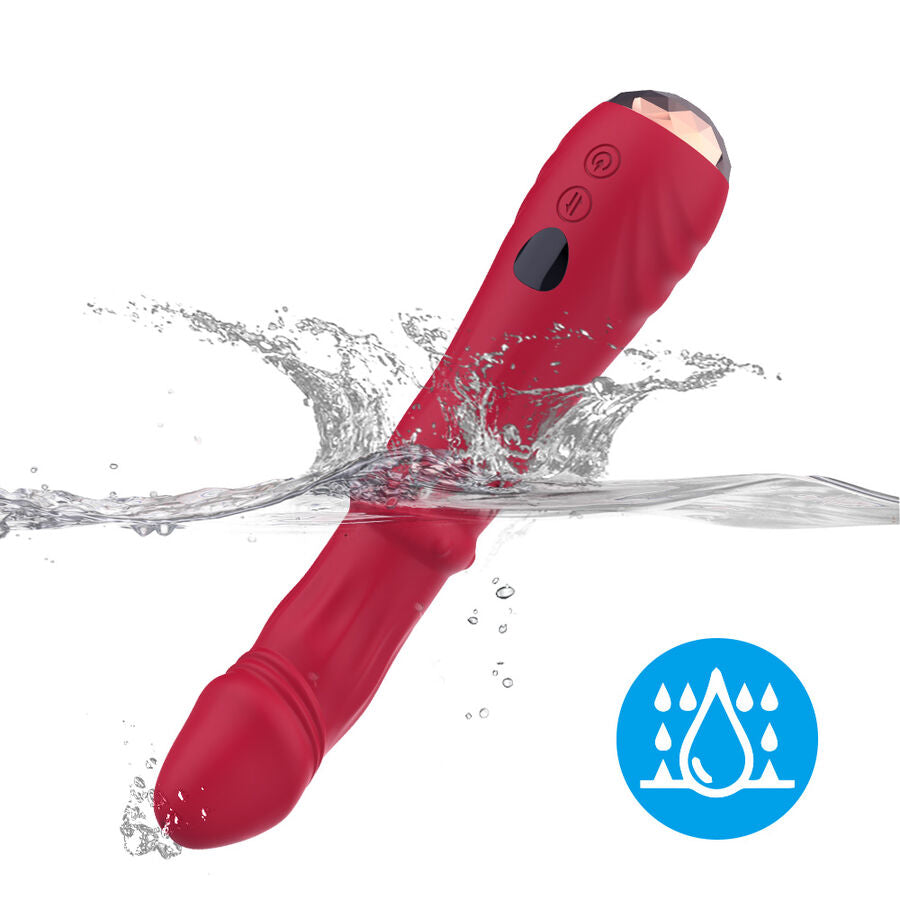 Close-up of the ARMONY Vibrador Estimulador Termo-Ajustável Ponto A Vermelho showing its design and features.
