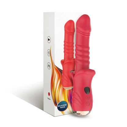 Close-up of the ARMONY Vibrador Dildo Estimulador Ponto A in red, showing its ergonomic design and features.