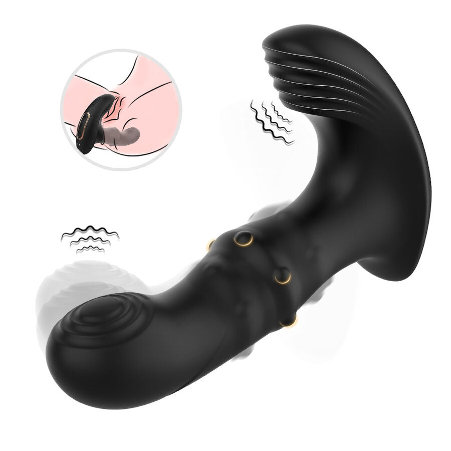 Vibrador Anal de Próstata ARMONY com Controle Remoto, mostrando seu design ergonômico e acabamento em silicone.