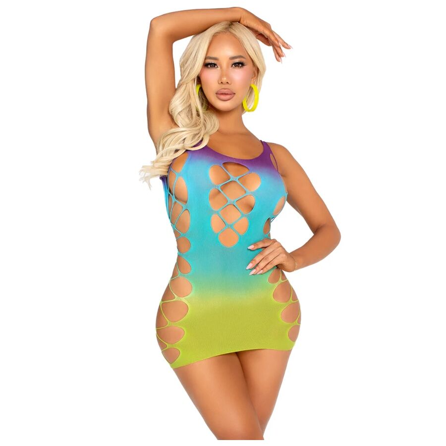 Mini Vestido LEG AVENUE Ombre Sem Costura com efeito falso atado e design justo.