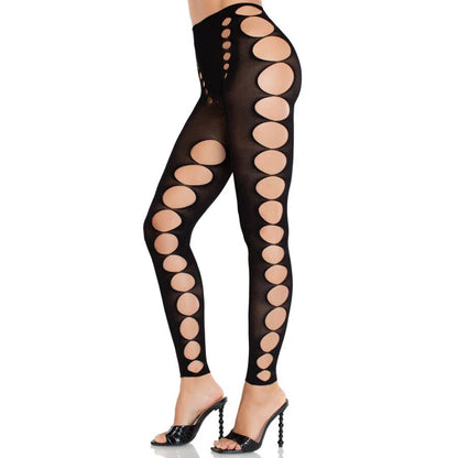 LEG AVENUE - CALCETINES NEGROS OPACOS SIN TIRAS Y SIN COSTURAS