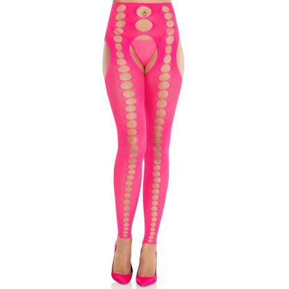 LEG AVENUE - MEDIAS OPACAS, SIN TIRAS Y SIN COSTURAS EN COLOR ROSA NEÓN