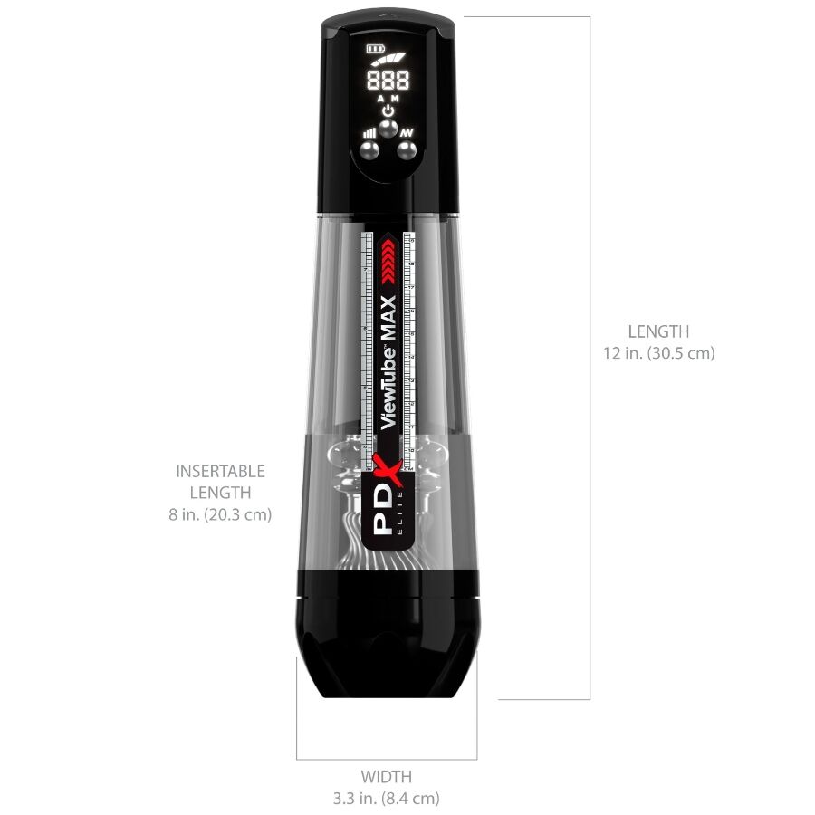 Masturbador Masculino ViewTube Max View Automático con Succión Transparente