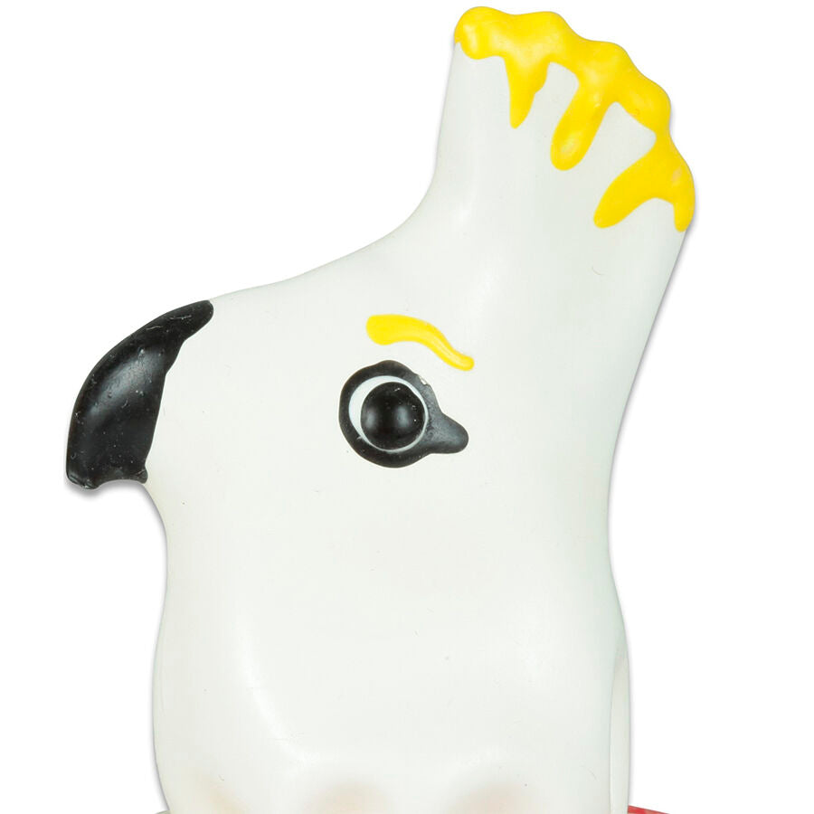 Preservativos Decorativos Pintados a Mano Loro Blanco