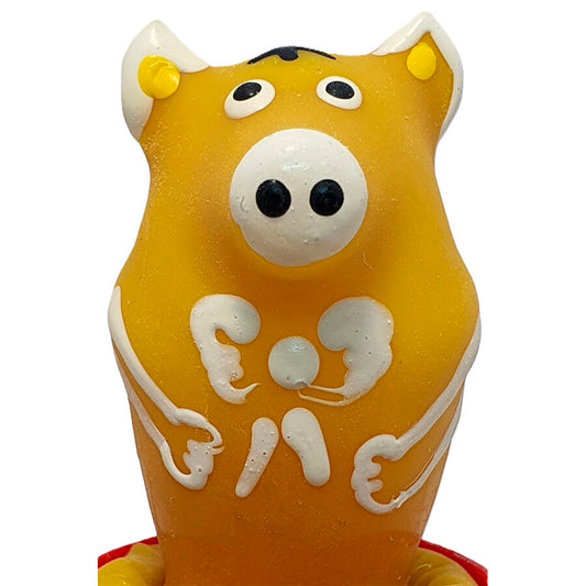 Preservativos Decorativos Pintados a Mano - Cerdo Amarillo Sentado
