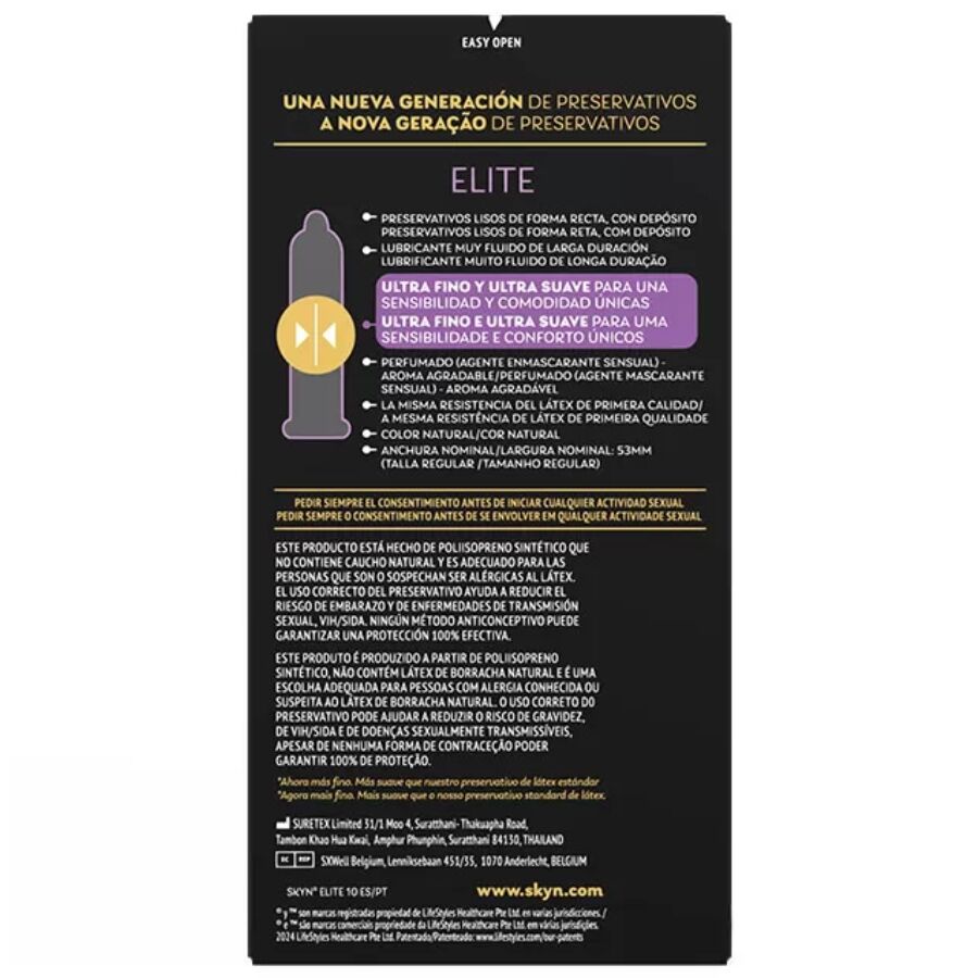 SKYN - CONDONES ULTRAFINOS ELITE 10 UNIDADES