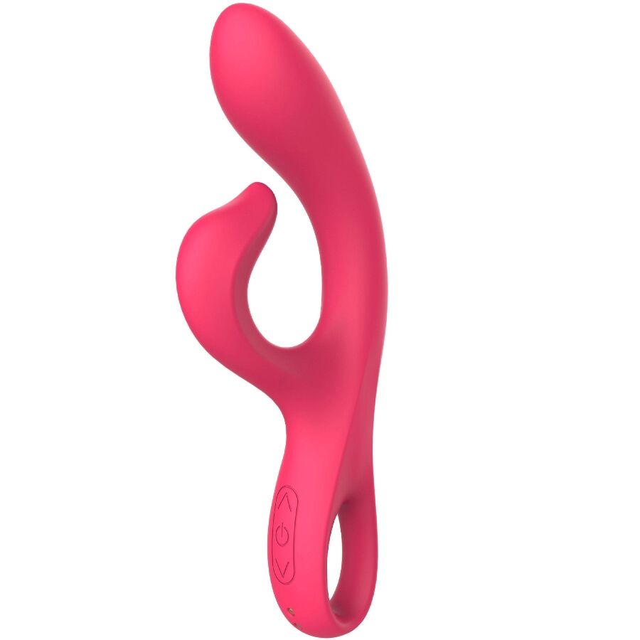 Vibrador XOCOON Ponto G e Clitóris Flexível Fúcsia, mostrando seu design ergonómico e material de silicone suave.