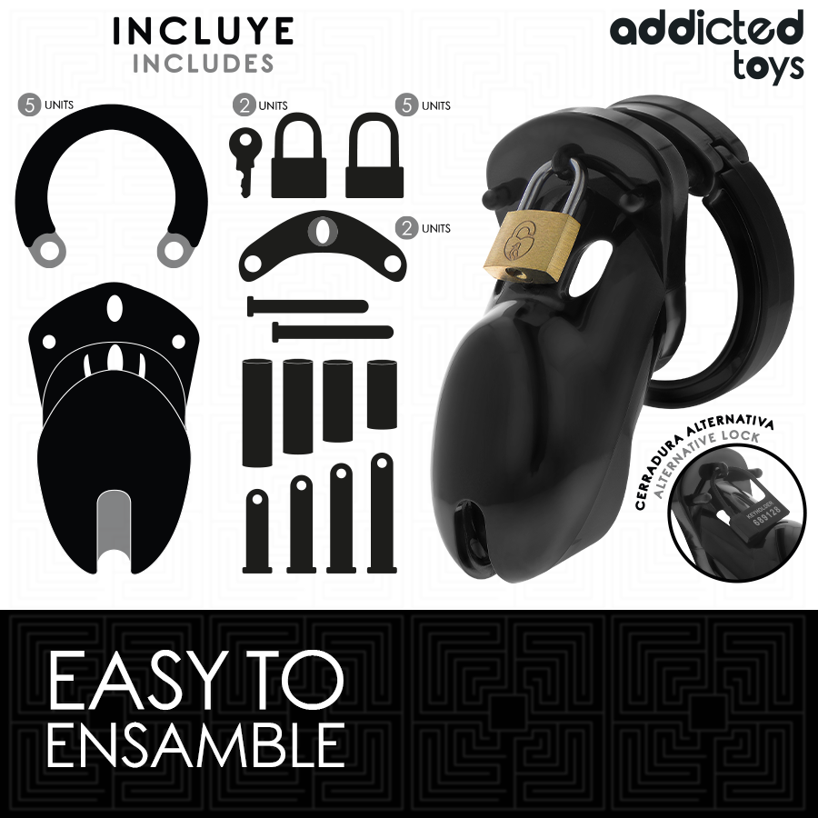 Gaiola para Pênis ADDICTED TOYS LOCKED Forbidden Vault 10 CM, exibindo seus detalhes e design seguro.