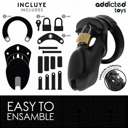 Gaiola para Pênis ADDICTED TOYS LOCKED Forbidden Vault 10 CM, exibindo seus detalhes e design seguro.