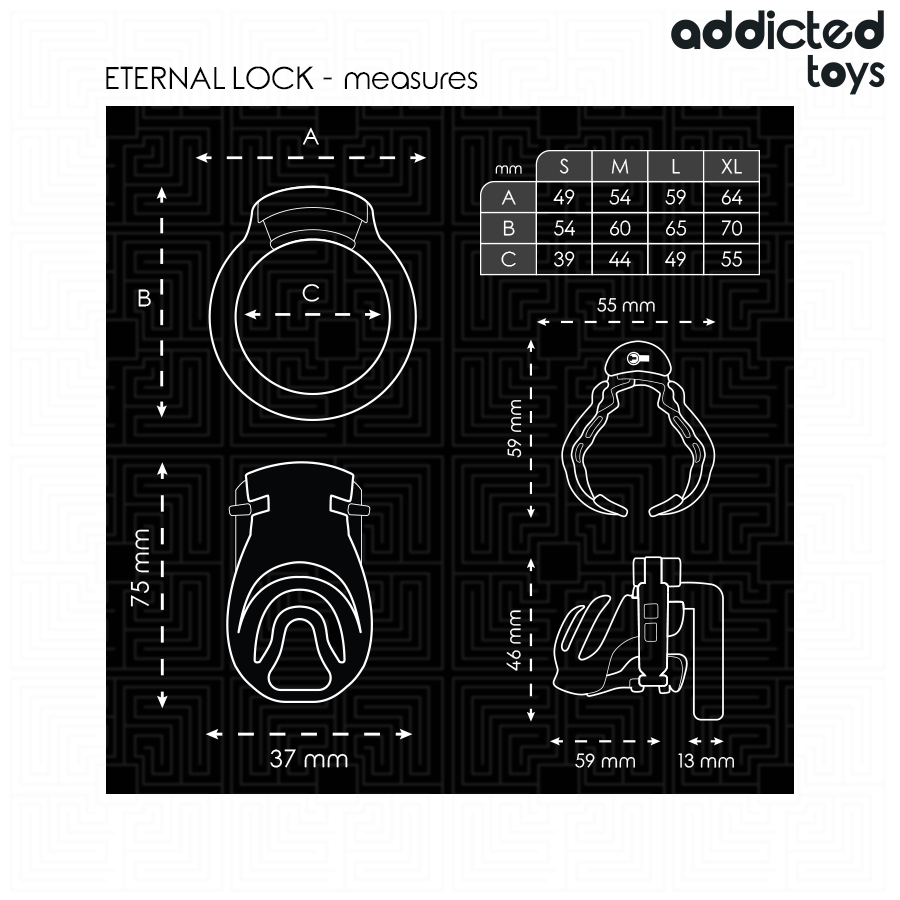Gaiola de castidade ADDICTED TOYS Locked com anéis e dilatador uretral.