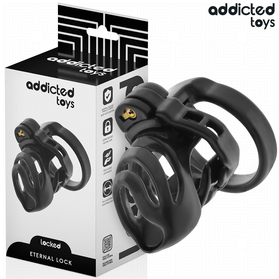 Gaiola de castidade ADDICTED TOYS Locked com anéis e dilatador uretral.
