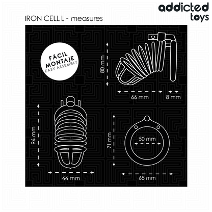 Addicted Toys Locked Iron Cell Gaiola de Castidade de Metal 5cm L