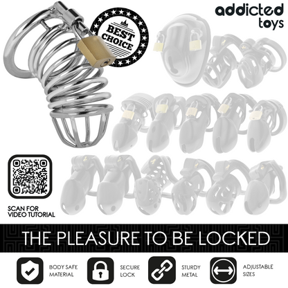 Addicted Toys Locked Iron Cell Gaiola de Castidade de Metal 5cm L