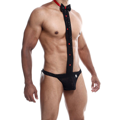 S Tanga Encaje Esmoquin con Jockstrap Atrevido L/XL