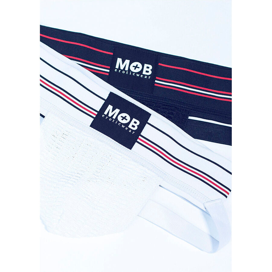 MaleBasics Tanga Clássica Masculina Branca Tamanho G, detalhe do tecido e corte elegante.