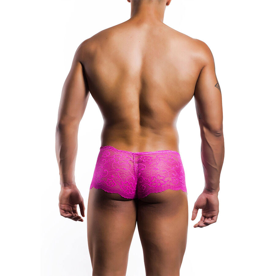 Bóxer de Encaje Transparente Rosa
