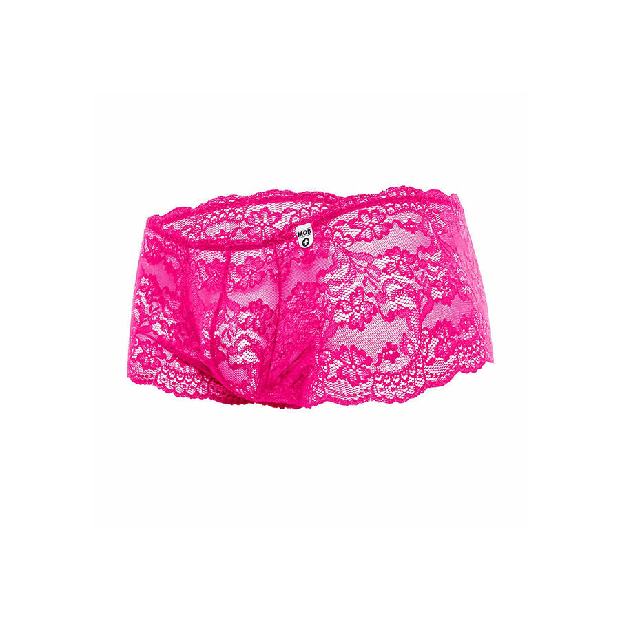 Bóxer de Encaje Transparente Rosa