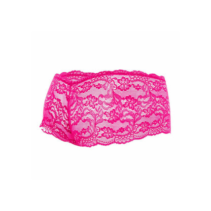 Bóxer de Encaje Transparente Rosa