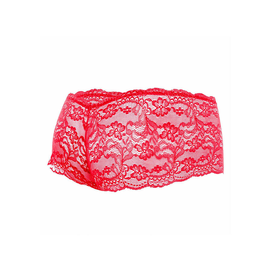 Bóxer de Encaje Rojo Sensual