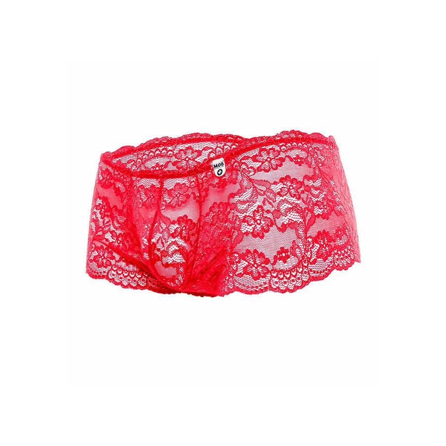 Bóxer de Encaje Rojo Sensual