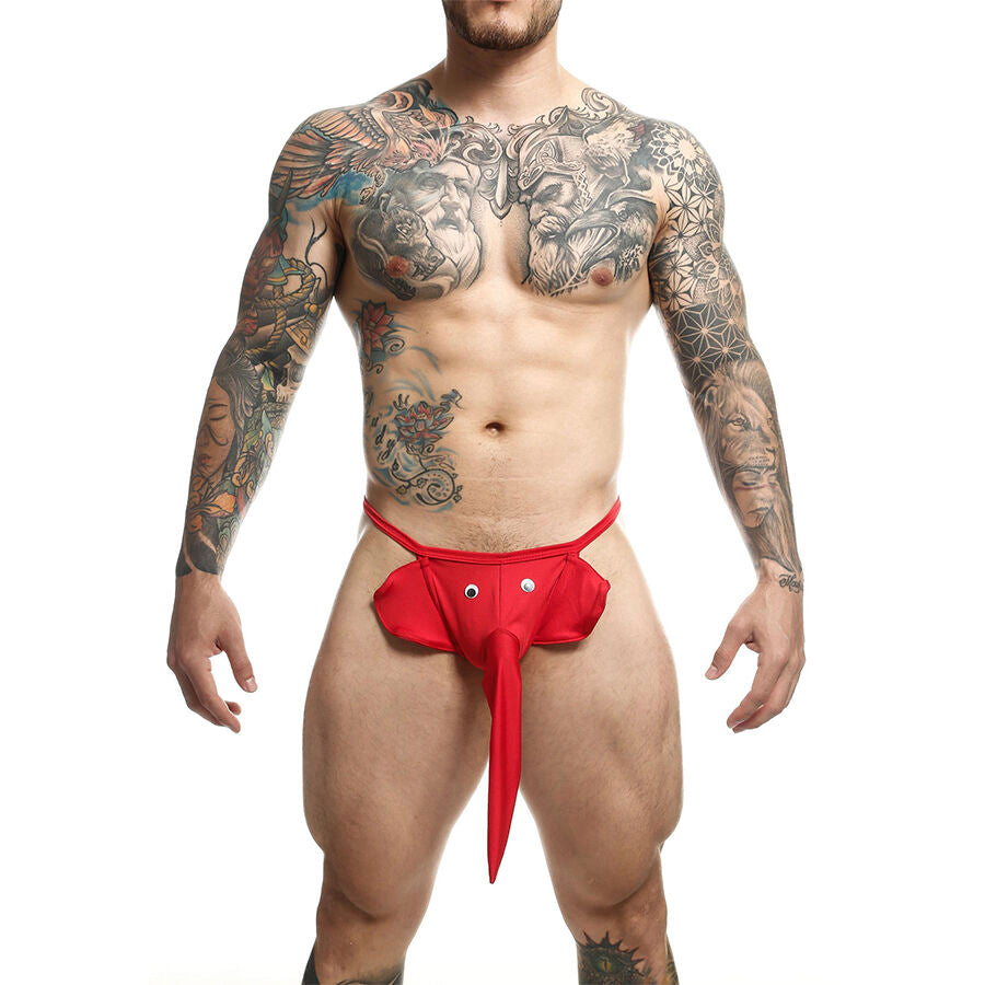 MOB Tanga Masculina Design Elefante Vermelha, mostrando detalhes do design e material.