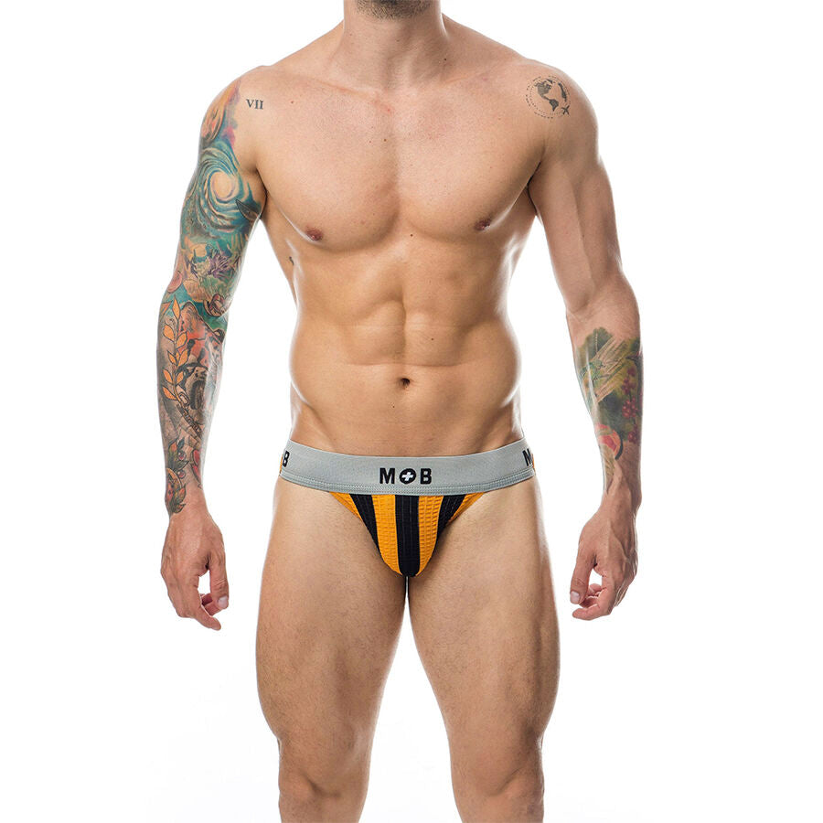 Jockstrap MOB Calça Classic Jock Stripe Laranja Tamanho G