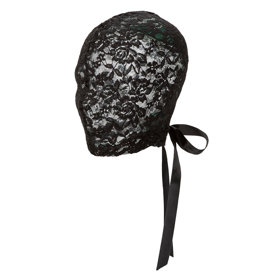 Máscara Balaclava de Encaje Negro con Lazo