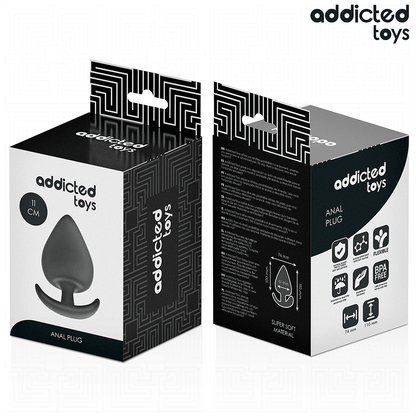 Detalhe do Plug Anal XXL de Silicone da ADDICTED TOYS, destacando seu design ergonómico e tamanho grande.