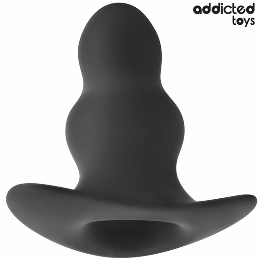 Close-up of the Addicted Toys Hollow Anal Plug XXL 15.2cm showing its silicone texture and unique hollow design.