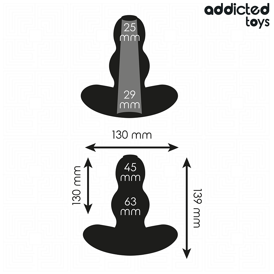 Addicted Toys Plug Anal Oco XL de silicone, com 13,9 CM, design ergonómico para estimulação anal profunda.