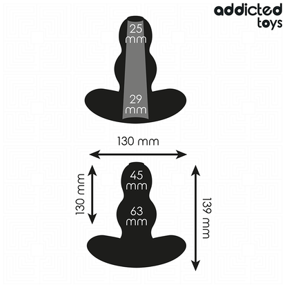 Addicted Toys Plug Anal Oco XL de silicone, com 13,9 CM, design ergonómico para estimulação anal profunda.
