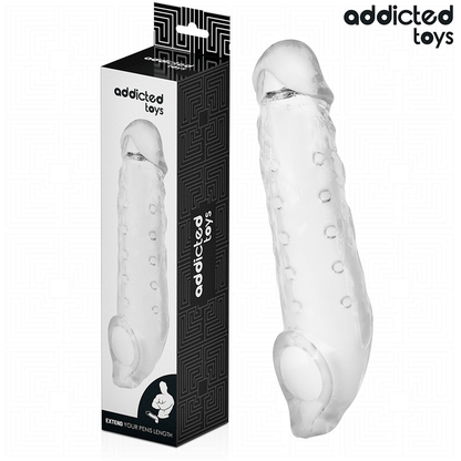 ADDICTED TOYS Extensão de Pénis Transparente Tamanho S 23 CM, para aumento e prazer.