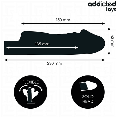 ADDICTED TOYS Extensão de Pénis Transparente Tamanho S 23 CM, para aumento e prazer.