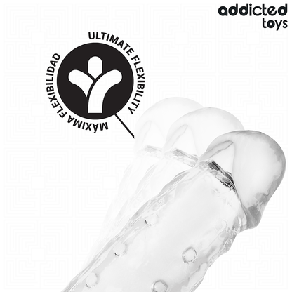 ADDICTED TOYS Extensão de Pénis Transparente Tamanho S 23 CM, para aumento e prazer.