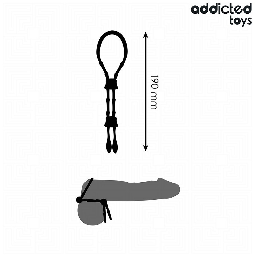 ADDICTED TOYS Corda Peniana de Silicone Ajustável, para controlo e estimulação.