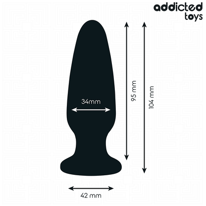 Close-up do Addicted Toys Plug Anal com Joia Tamanho M, destacando seu design ergonómico e base decorativa.