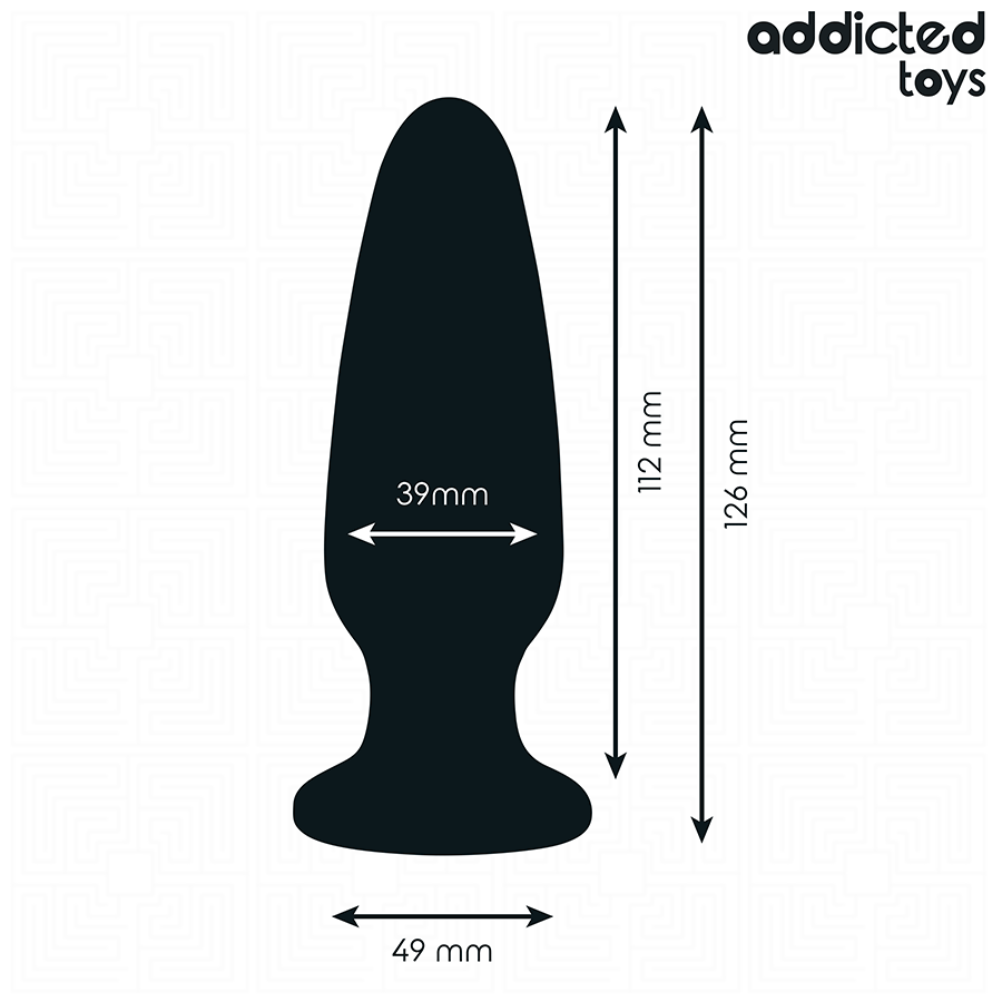 Close-up of the Addicted Toys Large Jeweled Anal Plug made of body-safe silicone.