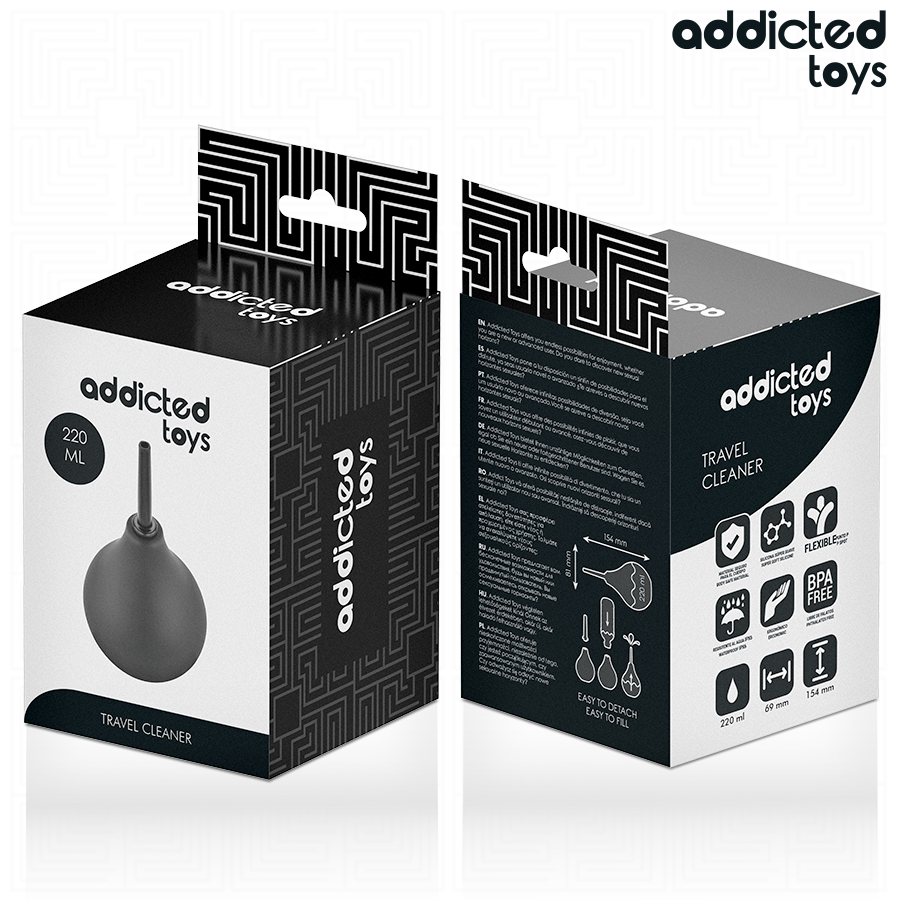 Addicted Toys Limpador Anal de Viagem Tamanho L 220ml para higiene íntima.
