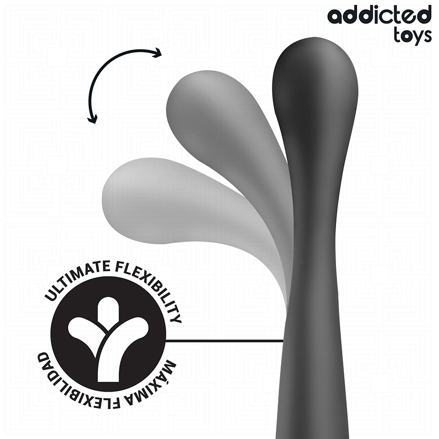 Massageador anal Addicted Toys de silicone médico com 22,5 cm e design ergonómico para estimulação progressiva.