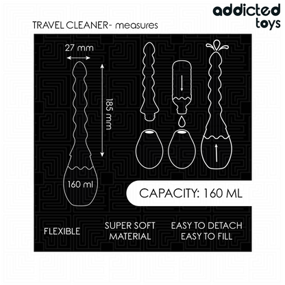 Limpador de Viagem Addicted Toys Modelo 2 para higiene de brinquedos sexuais.