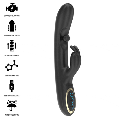 IBIZA Vibrador Rabbit com Pérola Rolante Massageadora para estimulação dupla e prazer intenso.
