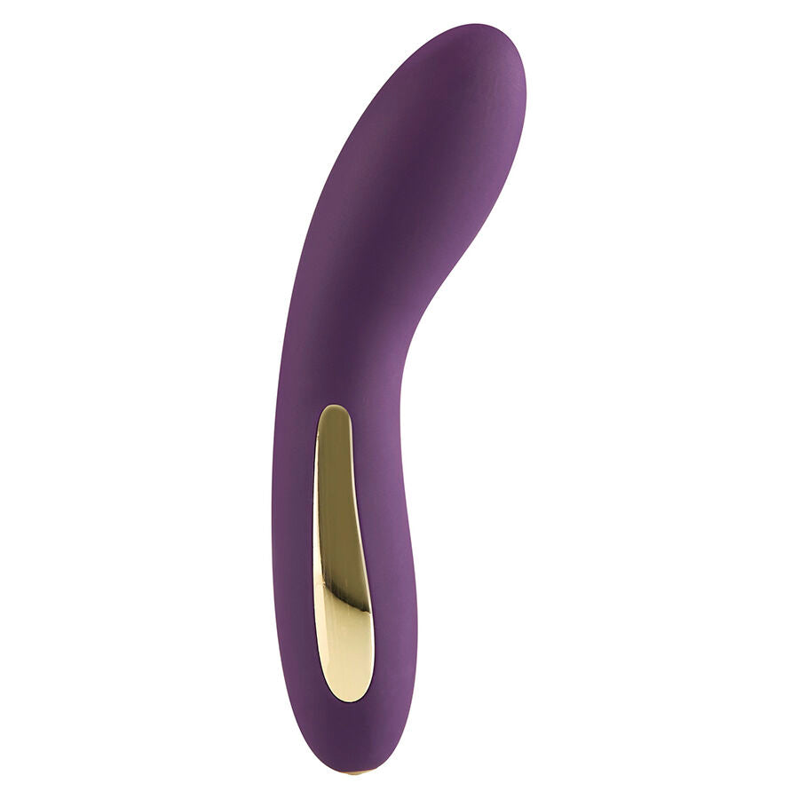 Vibrador Luminate Ponto G roxo da TOYJOY com luz LED e textura de silicone.
