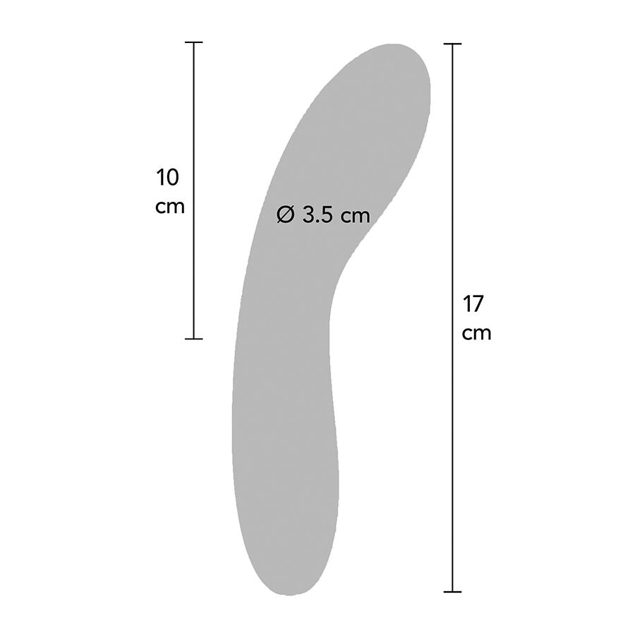 Close-up do Vibrador TOYJOY Luminate Ponto G com Luz LED Multicor, mostrando seu design elegante e silicone suave.