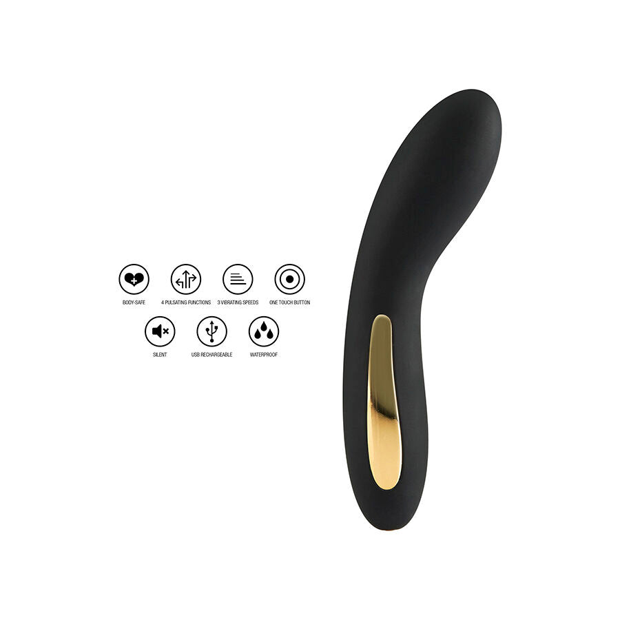 Close-up do Vibrador TOYJOY Luminate Ponto G com Luz LED Multicor, mostrando seu design elegante e silicone suave.
