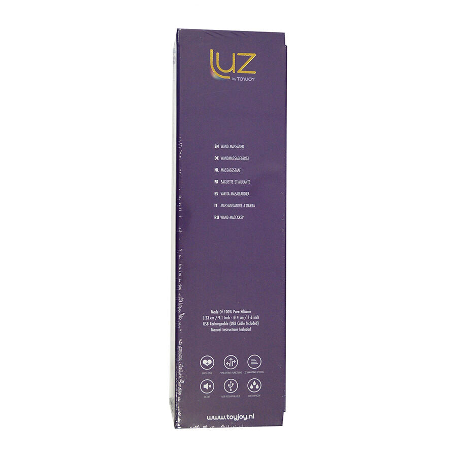 Close-up do TOYJOY Massageador Zenith Light Roxo, destacando seu design elegante e silicone premium.