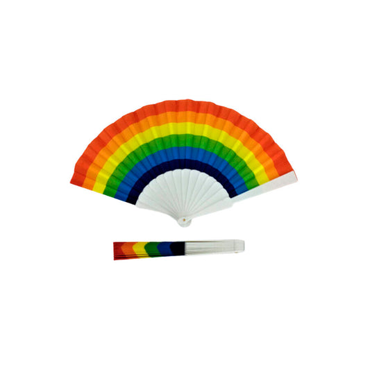 ORGULLO - ABANICO DE MADERA CON BANDERA ARCOÍRIS