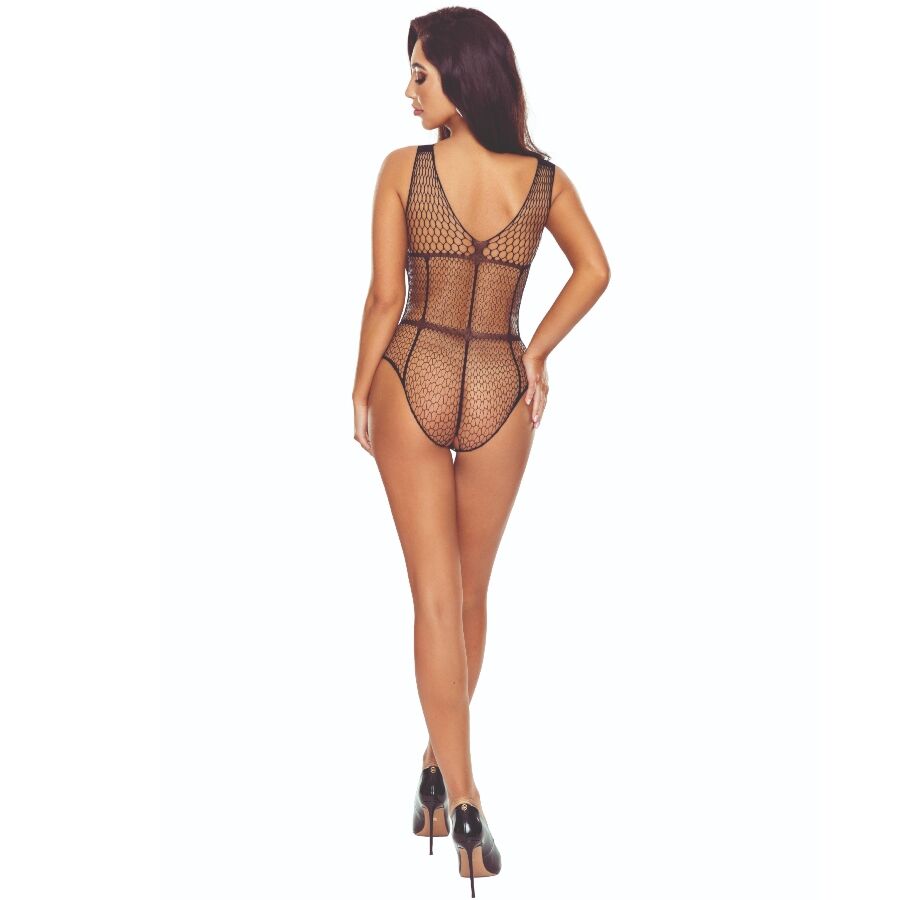 PASIÓN - BS114 BODYSTOCKING DE REJILLA NEGRA