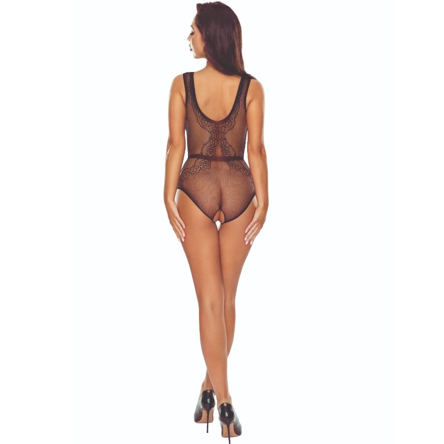 PASIÓN - BS115 BODYSTOCKING DE REJILLA NEGRA