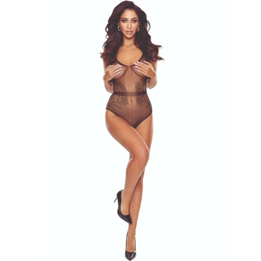 PASIÓN - BS115 BODYSTOCKING DE REJILLA NEGRA